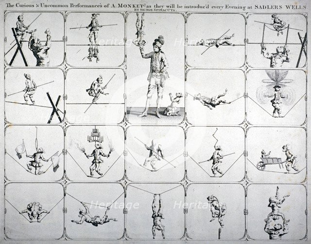 Performance at Sadler's Wells Theatre, Finsbury, London, 1750. Artist: Anon