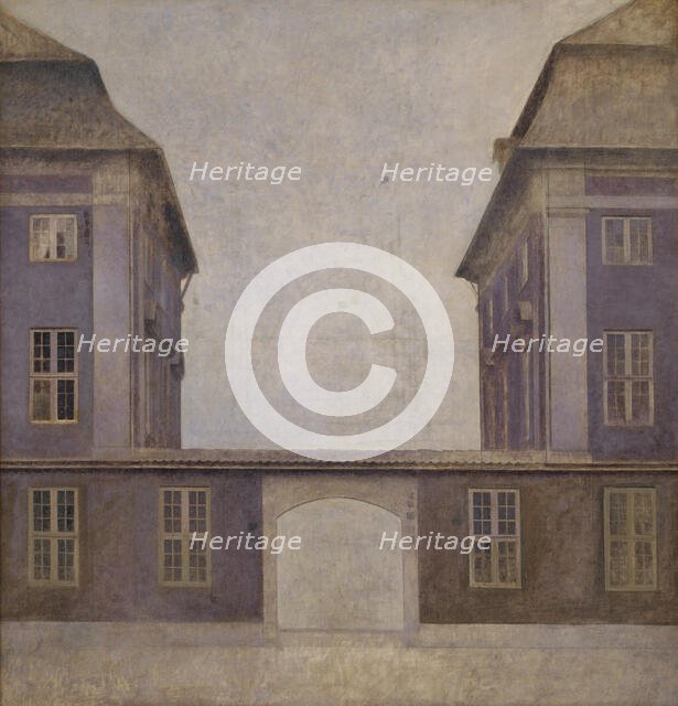 The Buildings of the Asiatic Company, seen from St. Annæ Street, Copenhagen, 1902. Creator: Vilhelm Hammershøi.