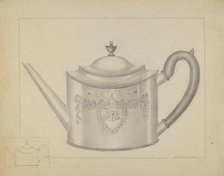 Silver Teapot, c. 1936. Creator: Hester Duany.