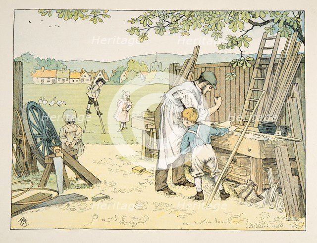 The Carpenter,  from Four and Twenty Toilers, pub. 1900 (colour lithograph)