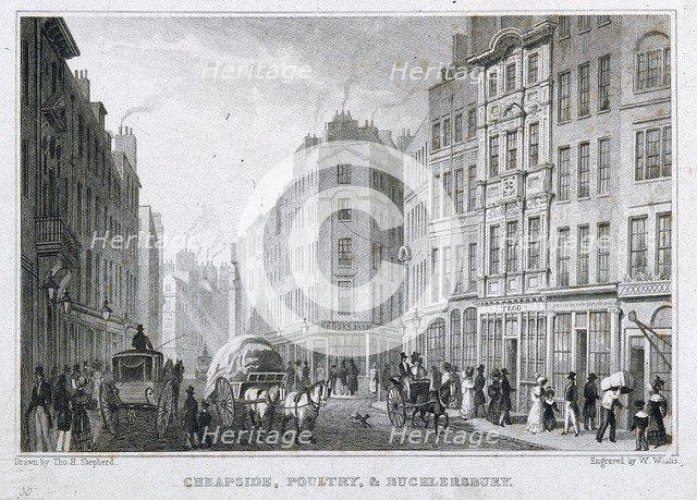 Cheapside, London, 1827. Artist: Anon