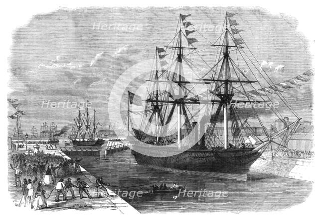 Opening of the new docks at Millwall, on Saturday last, 1868. Creator: Unknown.