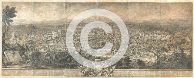 Prospetto dell'Alma Città di Roma visto dal Monte Gianciolo, c. 1750. Creator: Vasi, Giuseppe (1710-1782).