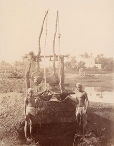 Two Boys Beside a Well, 1880s. Creator: Unknown.