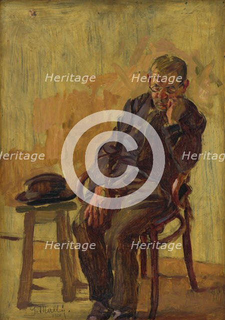 Study of a Seated Old Man, 1920. Creator: Gustav Mally.