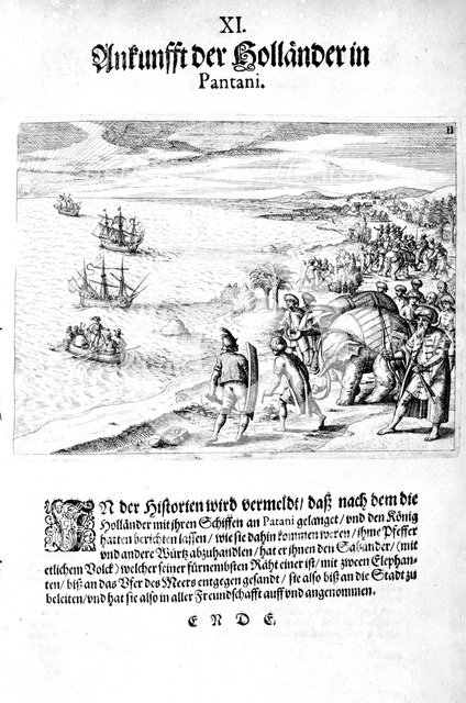 Invasion by Vice Admiral Sebold, 1606. Creator: Theodor de Bry.