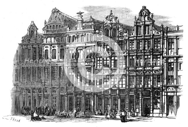 On the Place de l'Hotel de Ville, Brussels, 1872. Creator: Unknown.