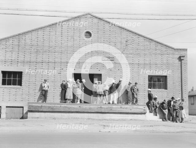 Warehouse, used as distributing office for FSA relief grants..., Bakersfield, California, 1938. Creator: Dorothea Lange.