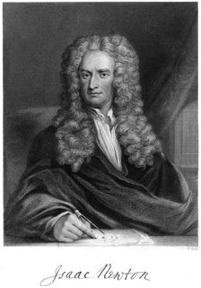 Sir Isaac Newton, English mathematician, astronomer and physicist, (19th century).Artist: W Holl