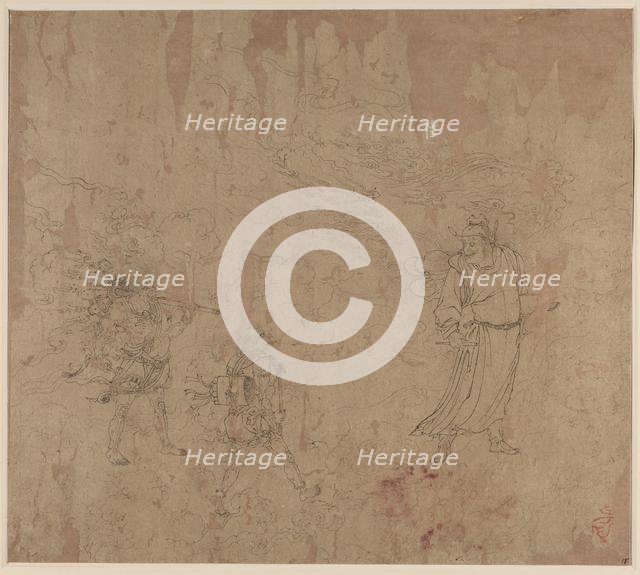 Album of Daoist and Buddhist Themes: Procession of Daoist Deities: Leaf 18, 1200s. Creator: Unknown.