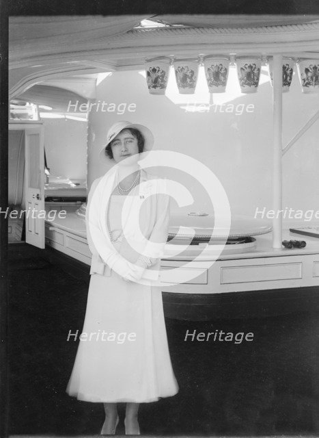 The Duchess of York aboard 'HMY Victoria and Albert', 1933. Creator: Kirk & Sons of Cowes.