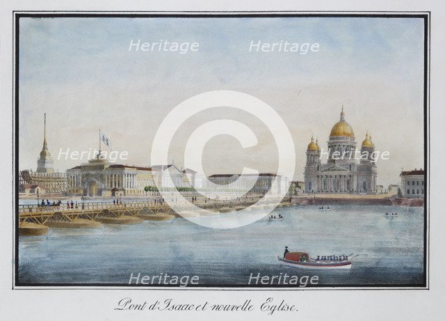 View of the Saint Isaac's Bridge in Petersburg, 1824.