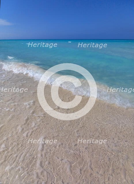 The (almost pristine) beach at Cayo Santa Maria, Cuba, Caribbean, 2024. Creator: Ethel Davies.
