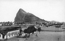 The Rock of Gibraltar from La Linea Bull Ring, Spain, early 20th century. Artist: VB Cumbo