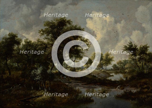 A Wooded Landscape, 1667. Creator: Meindert Hobbema.