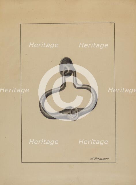 Door Pull and Knocker, c. 1936. Creator: Jack Staloff.