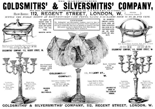 Advertisement for the Goldsmiths' & Silversmiths' Company, 1895. Creator: Unknown.