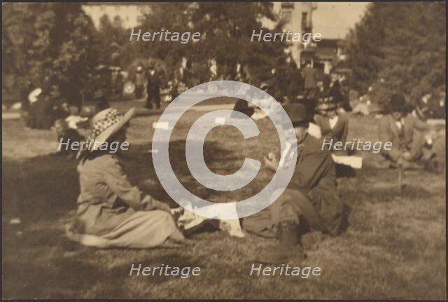 Park Scene, Possibly Self-Portrait, 1907-1943. Creator: Louis Fleckenstein.