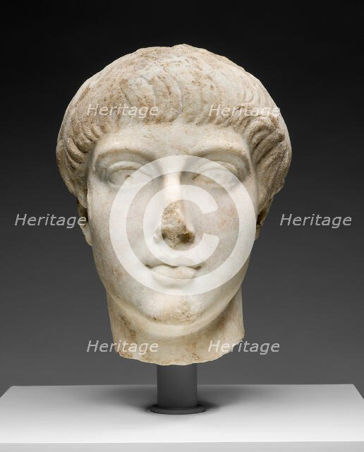 Portrait Head of a Youth, 14-68, reworked by the late 4th-early 5th century. Creator: Unknown.