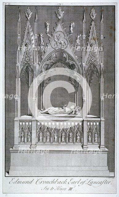 Monument to Edmund Crouchback, Earl of Lancaster, Westminster Abbey, London, 1742. Artist: James Cole