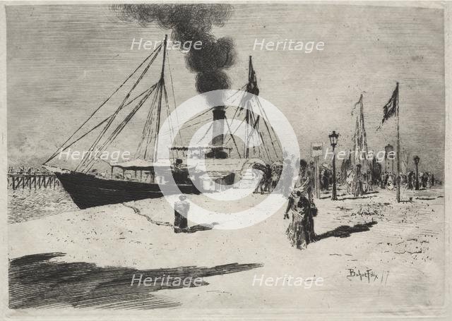 The Wharf at Trouville, 1877. Creator: Félix Hilaire Buhot (French, 1847-1898).