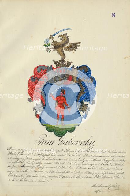 Coat of arms of the Dubovska family, 1904-1910. Creator: Adolf Medzihradsky.