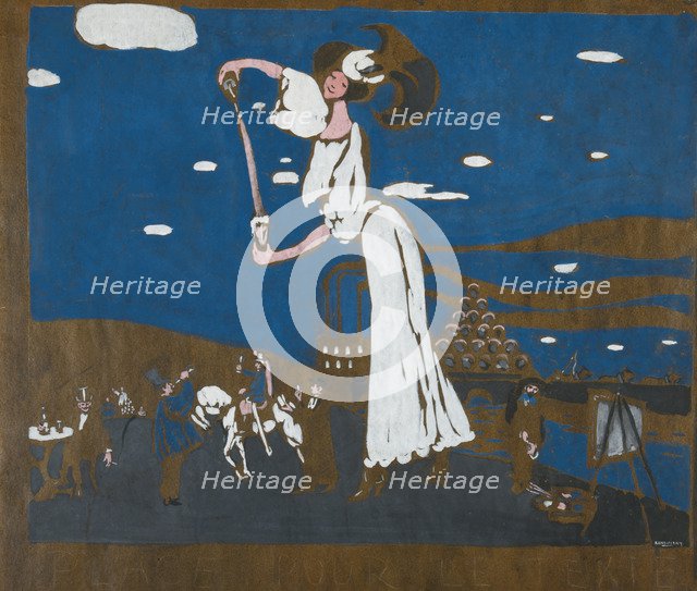 Sketch for a poster for a french brewery, 1906-1907. Artist: Kandinsky, Wassily Vasilyevich (1866-1944)