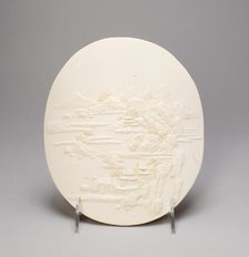 Oval Plaque with Landscape, Qing dynasty (1644-1911), 18th century. Creator: Unknown.