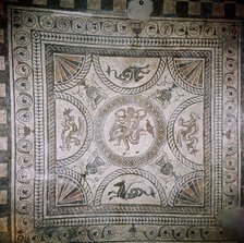 Cupid on Dolphin mosaic, Fishbourne Roman Villa, Sussex. Artist: Unknown