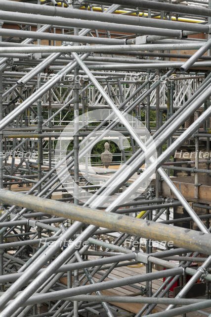Scaffolding, Wentworth Woodhouse, Wentworth Park, Rotherham, South Yorkshire, 2019. Creator: James O Davies.