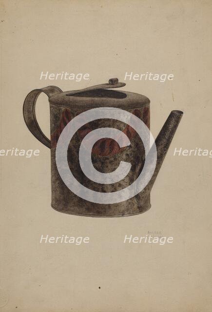 Toleware Metal Teapot, c. 1939. Creator: Andrew Topolosky.