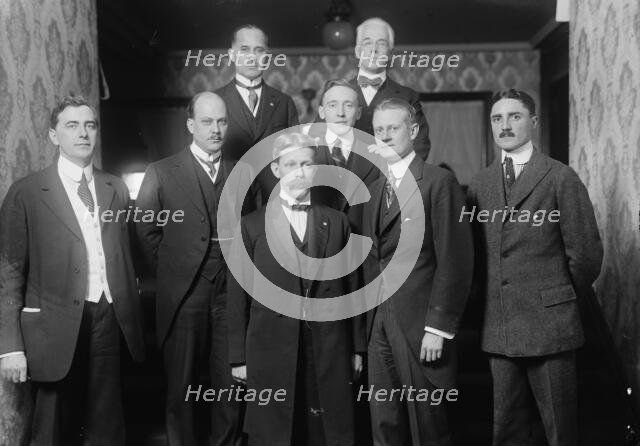 Unidentified Group On Entrance Stairway of John Barrett's Residence, 1915.  Creator: Harris & Ewing.