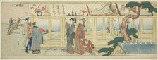 Viewing votive paintings, Japan, c. 1800. Creator: Hokusai.