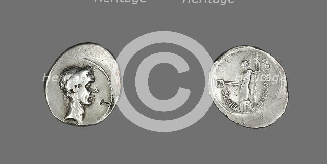 Denarius (Coin) Portraying Julius Caesar, 43 BCE. Creator: Unknown.