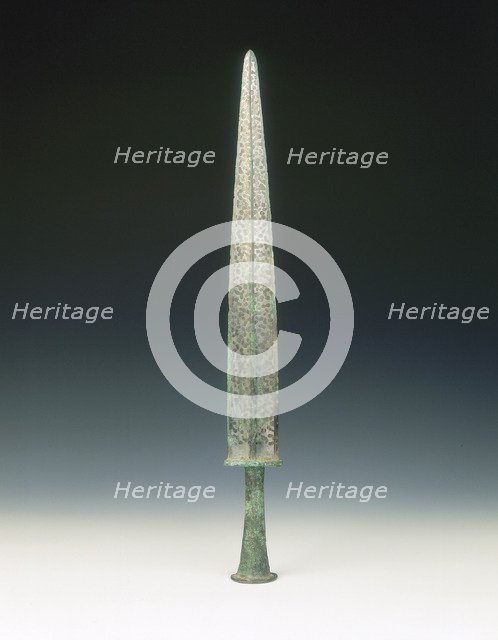 Bronze sword with silvery spots, Eastern Zhou dynasty, 3rd century BC. Artist: Unknown
