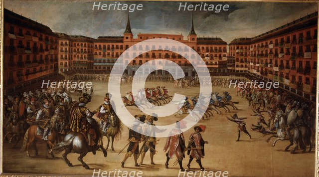 Party in the Plaza Mayor of Madrid', oil on canvas, 1600.