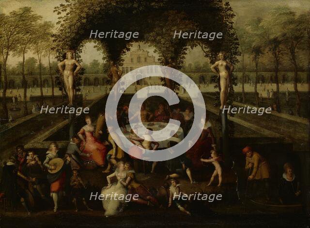 Venus, Bacchus and Ceres with Mortals in a Garden of Love, 1590-1621. Creator: Louis de Caullery.