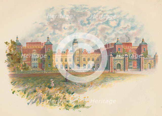 'Hatfield House, Hertfordshire - South Front', c1890. Artist: Charles Wilkinson.