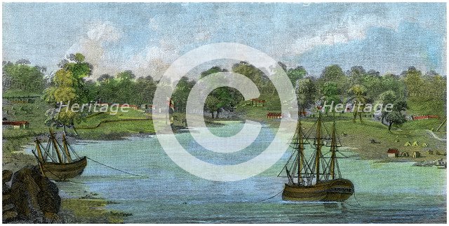 Sydney Cove, New South Wales, Australia, 20 August 1788 (c1885). Artist: Unknown