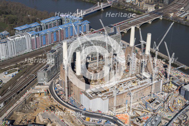 Renovation of Battersea Power Station as part of the Nine Elms Development, London, 2018. Creator: Historic England Staff Photographer.