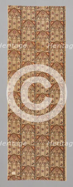 Gothic Arches (Furnishing Fabric), England, 1830/35. Creator: Unknown.