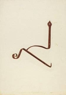 Iron Bracket from Zoar Tavern, c. 1938. Creator: Ralph Russell.