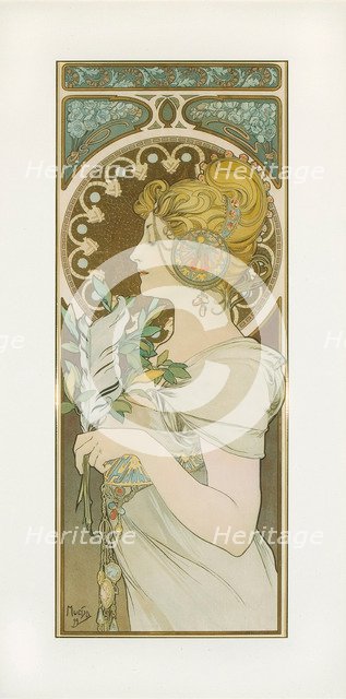 La Plume. Artist: Mucha, Alfons Marie (1860-1939)