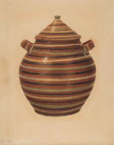 Jar with Cover, c. 1938. Creator: Alvin Shiren.