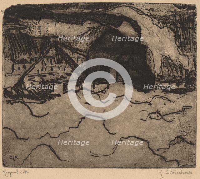 Sand Dredgers on the Elbe, 1906. Creator: Ernst Kirchner.