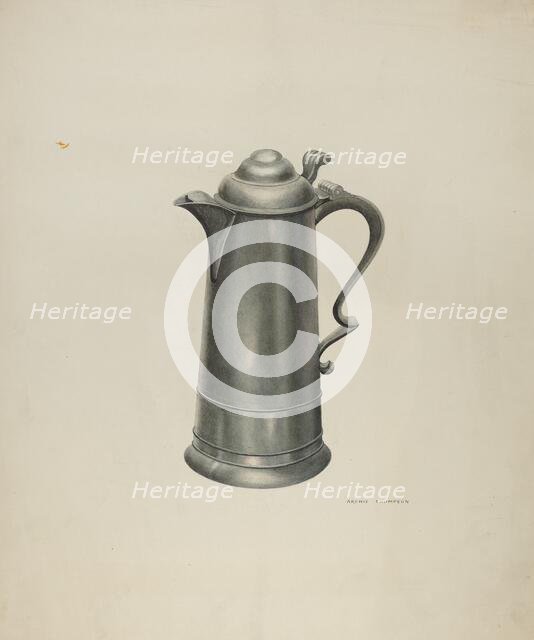 Pewter Flagon, 1935/1942. Creator: Archie Thompson.