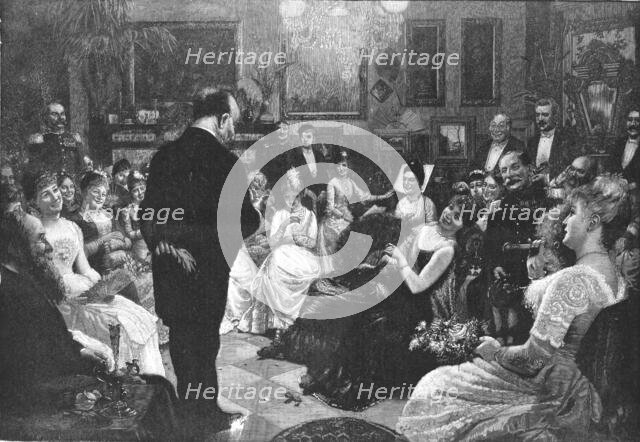 ''"A Humorous Recitation"; from the picture by Knut Ekwall', 1890. Creator: Knut Ekwall.