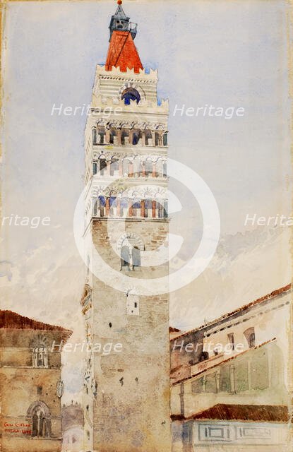 Cathedral Tower, Pistoia, Italy, 1898. Creator: Cass Gilbert.