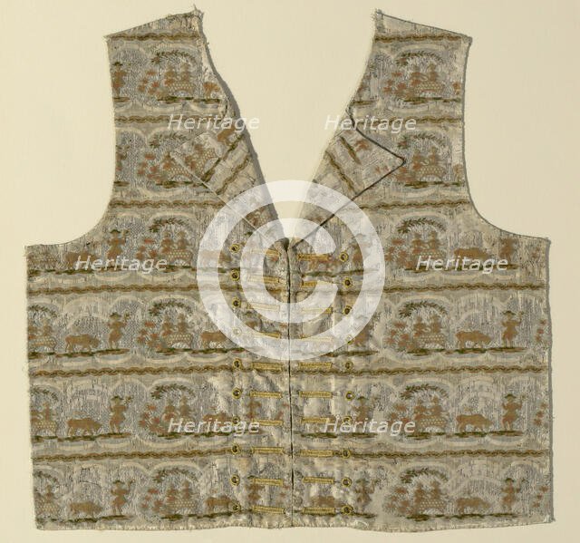Portion of a Waistcoat (Front), France, 1775/1800. Creator: Unknown.