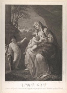 The Virgin suckling the infant Christ, the young Saint John the Baptist standing at left, ..., 1812. Creator: Mauro Gandolfi.